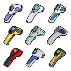 infrared thermometer collection illustration