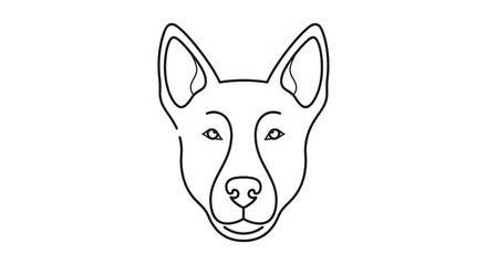Minimalist dog line art for branding or design