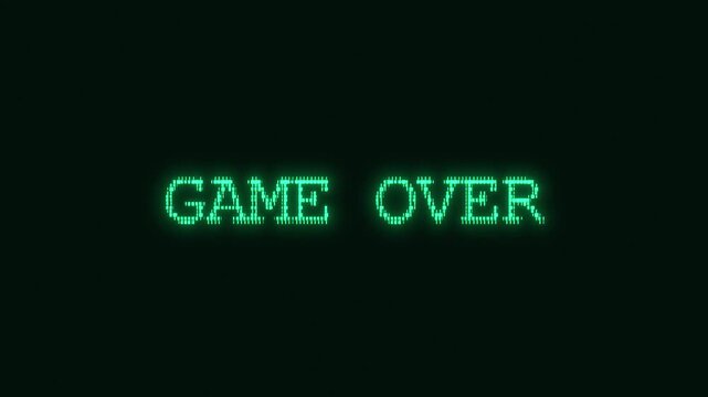 Retro-Futuristic pixelate Monitor synthwave style. Retro CCTV or VHS pixel Wireframe. Abstract digital background. 80s, 90s Retro futurism, Retro wave cyberpunk grid matrix style. Game over text