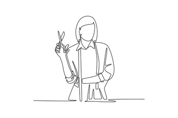 Job and professional concept. Single line draw design. Vector graphic illustration