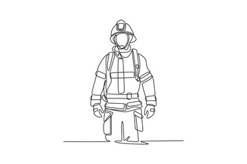 Job and professional concept. Single line draw design. Vector graphic illustration