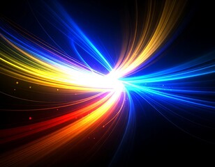 Abstract burst of vibrant colors radiating outwards