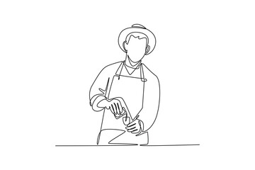 Job and professional concept. Single line draw design. Vector graphic illustration