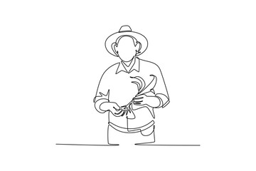 Job and professional concept. Single line draw design. Vector graphic illustration