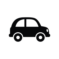 Fototapeta premium Simple black silhouette of a classic car on a white background representing transportation and automotive concepts