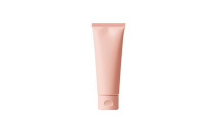 Minimalist Peach Cosmetic Cream Tube Mockup with Cap Design Template