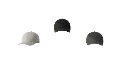 Realistic Three Dimensional Baseball Cap Mockup with Various Colors Style