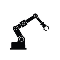 Black robotic arm with gripper mechanical industrial