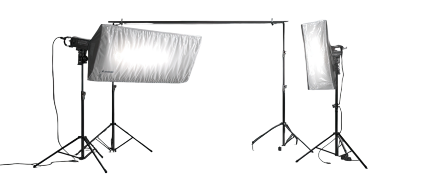 Studio lighting setup with softboxes