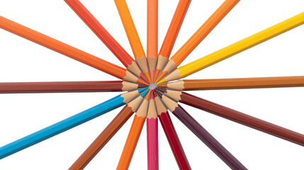 Colorful Artistic Crayon Circular Arrangement on Black Background Still Life