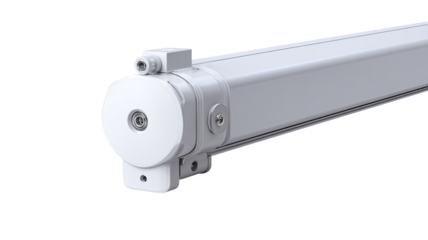 Light fixture, linear, modern, light gray, cylindrical, with end caps