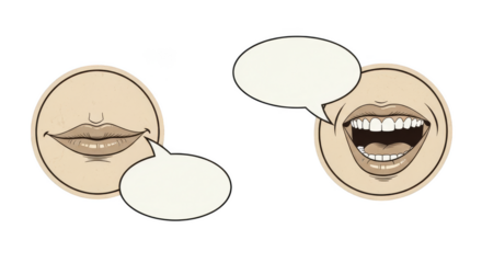 Conversational Mouths in Circular Emblems
