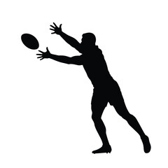 Athlete catching oval ball sport