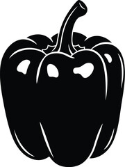 Glossy black bell pepper isolated fresh healthy vegetable vector