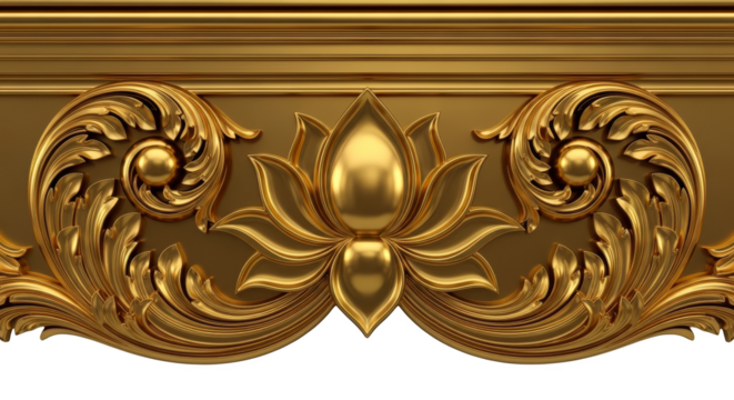 Golden floral filigree wall panel