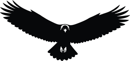 Majestic eagle silhouette in flight symbolizing freedom power and nature vector