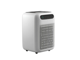 Fototapeta premium White rectangular air purifier, modern design. Control panel visible