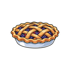 Pie on a white background