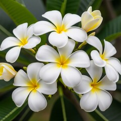 Obraz premium frangipani flowers on a tree