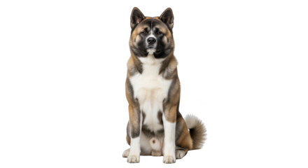 Majestic brown and white dog portrait