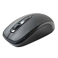 Sparkling Black Wireless Computer Mouse: A Close-Up View