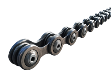 Bicycle chain isolated on white background showcasing high detail and standard quality for mechanical applications or design projects