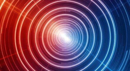 Abstract Circular Light Trails: Red to Blue Gradient with Bright Center
