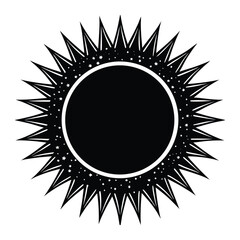 Download black sun vector graphic illustration with rays and stars for free design projects
