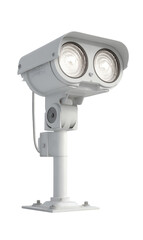Security camera with dual LEDs.  Mounted on a pole