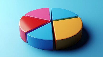 Obraz premium Ring chart cycle pie diagram graph. business 3d render illustration