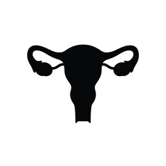 Female reproductive system anatomy silhouette uterus