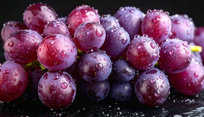 Red and Purple Grapes Close-Up