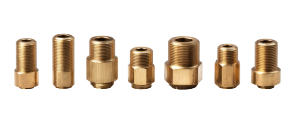 Assorted brass pipe fittings