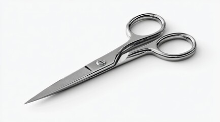 Obraz premium Close-up of polished metal manicure scissors