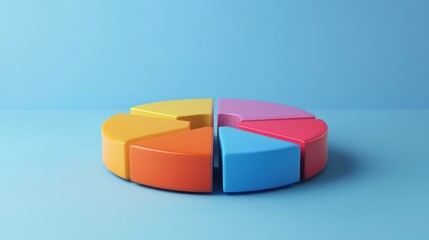 Fototapeta premium Ring chart cycle pie diagram graph. business 3d render illustration