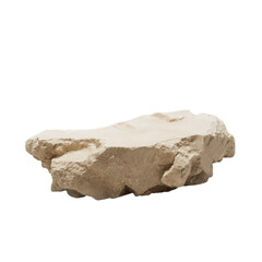 Isolated Rough Stone Podium Platform Display Stand on Black Background