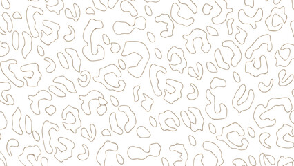 Brown and white seamless pattern with abstract animal print elements 