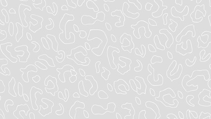 Fototapeta premium Grey and white seamless pattern with abstract animal print elements 
