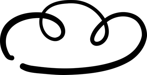 Curly Cloud Shape Hand Drawn Outline