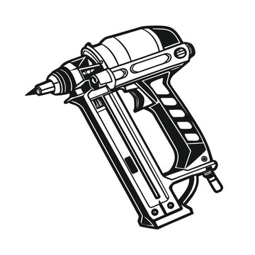 black and white nail gun clip art preview