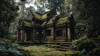 Fototapeta premium Ancient stone building in a forest