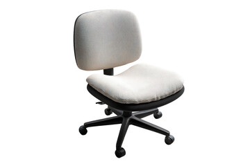 Fototapeta premium Cream-colored office chair, front view