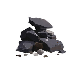 Stylized illustration of stacked stones or an inukshuk against black backdrop