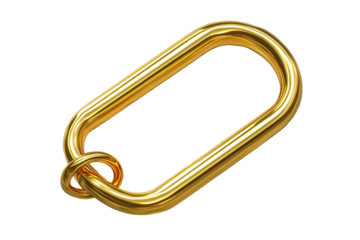 Golden carabiner with solid design and low resolution suitable for various uses in outdoor and climbing activities and crafted for durability and strength