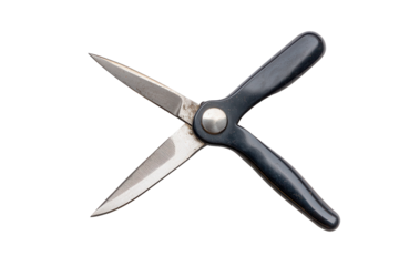 Garden pruning shears open positioned on a transparent background showcasing intricate details and functionality for outdoor activities