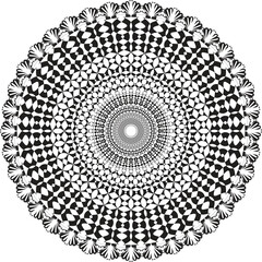 black and white round lace