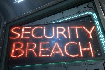 Obraz premium Digital Security Breach Warning