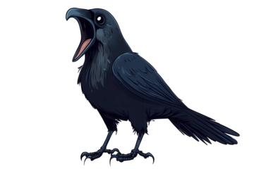 Strange sounds from black crows in an isolated area during an overcast day