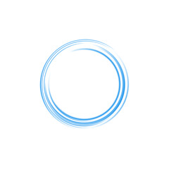 Abstract Circular Brush Ring with Blue Swirl Effect and Transparent Background for Elegant Frame Use