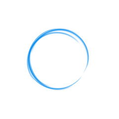 Abstract Circular Brush Ring with Blue Swirl Effect and Transparent Background for Elegant Frame Use